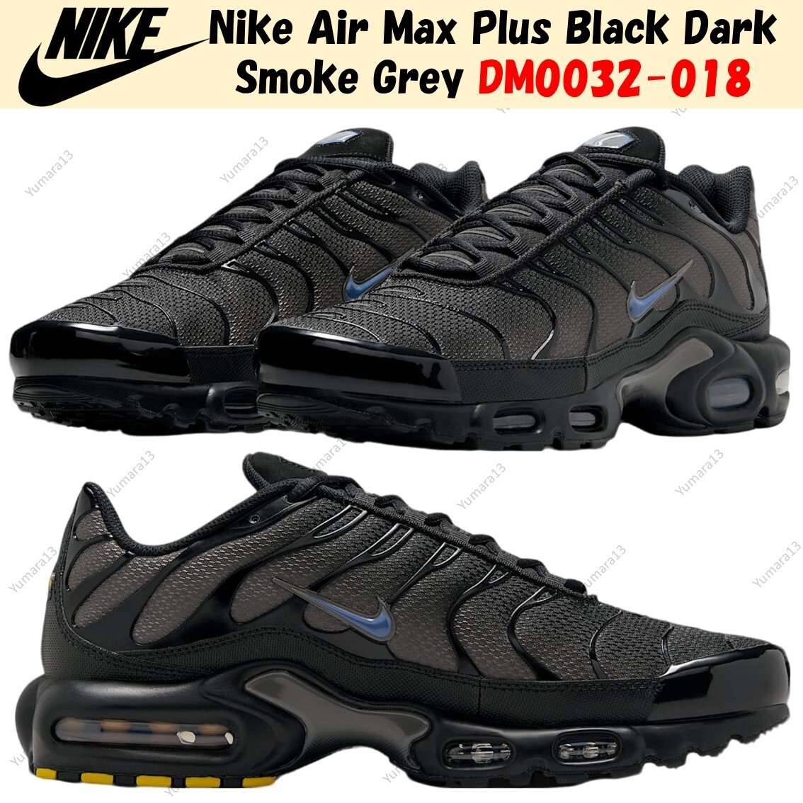 Nike Air Max Plus Black Dark Smoke Grey DM0032-018 Men's
