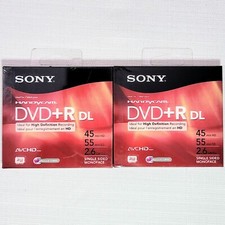  Lot of 2 Sony Handycam DVD R DL Blank DVD 2.6GB 45 HD/55 SD Minutes BRAND NEW