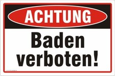 Baden verboten Achtung Schild Hinweis See Meer Fluss verboten Nr. 3344