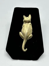 Metzke 1992 Feline Pewter Button Cover Gold Tone