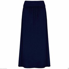 New Women Ladies Long Gypsy Skirt Maxi Elastic Waist Jersey Dress Skirt UK 8-26