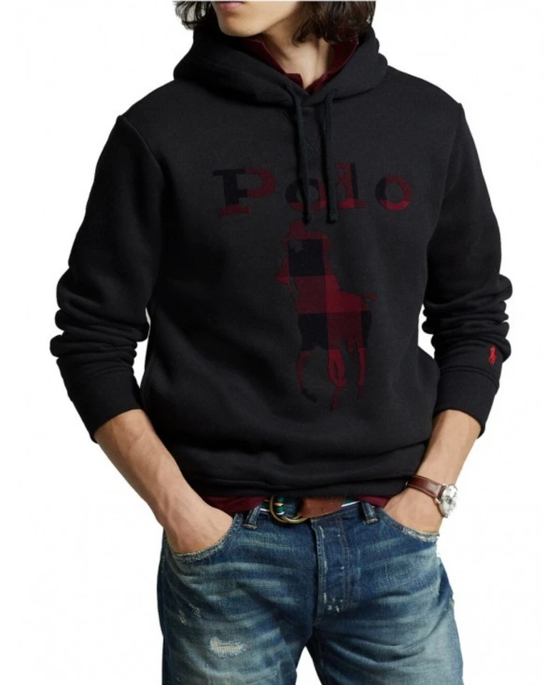 POLO RALPH LAUREN FELPA CON CAPPUCCIO NERO Logo BIG PONY - Imagen 2 de 4