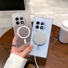 For OnePlus 11, Luxury Magnetic Ring Matte Clear Slim Light Cover Case