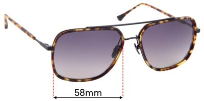 SFx Replacement Sunglass Lenses Fits Dita Avocet Two 21009-b 58mm Wide 