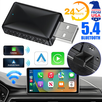 2 in 1 Wireless Carplay Adapter Android Auto Adapter USB Car Dongle Connect Box