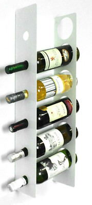 6 Flaschen Wein Halter Regal Küche Bar Aufbewahrung Wandmontage Modern Weiß