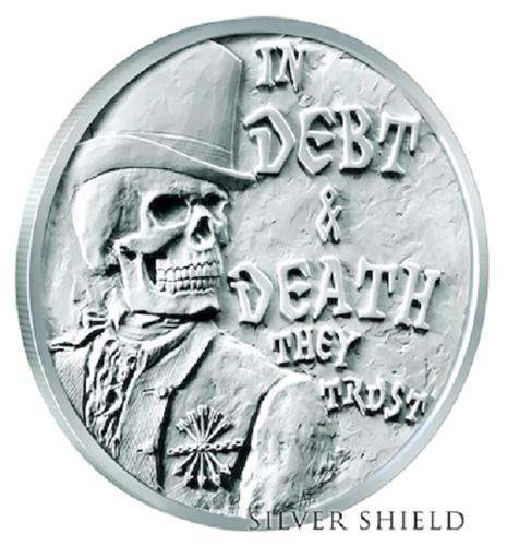2017 Debt And Death V3 Half - Proof Silver Shield - #2 Death of Dollar Series