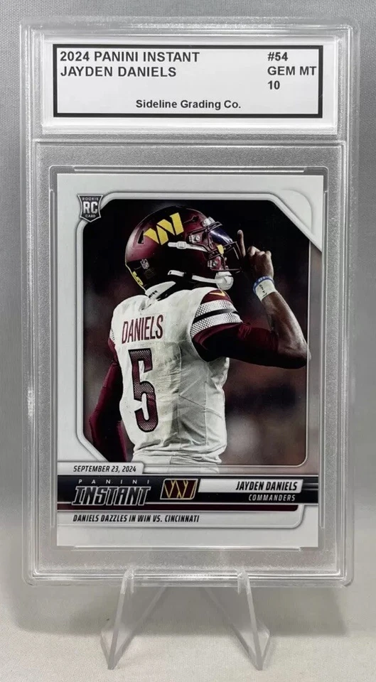 Jayden Daniels Rookie Graded 10 Gem Mint #54 2024 Panini Instant RC Perfect Game - Image 3 of 4