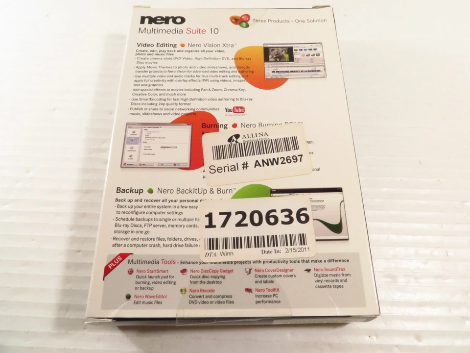 NERO 10 MULTIMEDIA SUITE SOFTWARE for Windows XP/Vista/7, NEW SEALED - Image 2 of 3