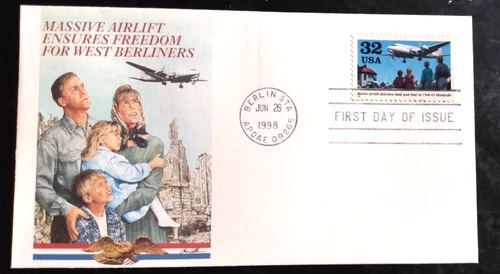 BERLIN AIRLIFT RUSSIAN blockade 1948-  1998 FDC FLEETWOOD CACHET VF UNADDR