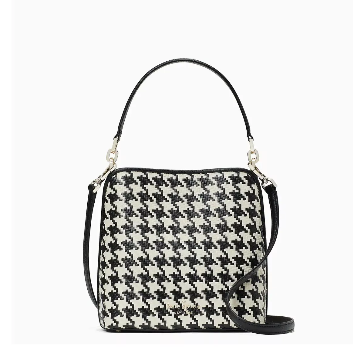 Kate Spade Darcy Houndstooth Bucket Small Bag, NWT $379 Retail