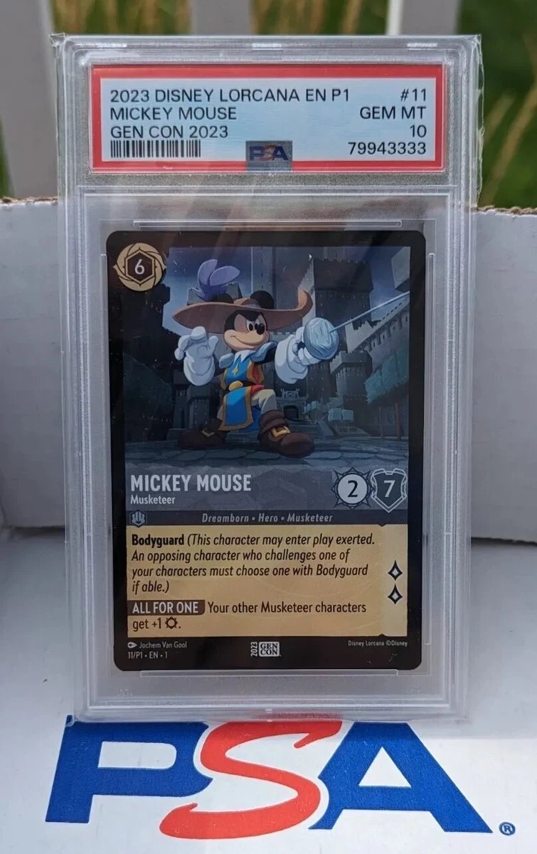 Disney Lorcana Mickey Mouse Musketeer Gen Con 2023 Promo PSA 10 Gem Mint