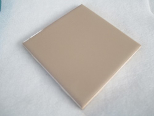 VINTAGE TAN GLOSS CERAMIC SQUARE WALL TILE 4 1/4" X 4 1/4" - Picture 2 of 7