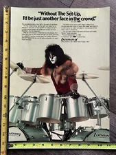KISS Photo Poster Ad CUSTOM MADE Eric Carr Ludwig Drums Unmasked Vintage Kiss