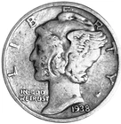 1938 (S) Mercury Dime 90% Silver US Coin #514 “JG Coins”