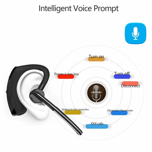 Bluetooth Headset Wireless Earpiece Microphone for Android iOS Smartphone Laptop - Picture 10 of 12