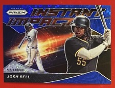 2020 Panini Prizm Instant Impact Quick Pitch Blue Donut Circle /199 Josh Bell