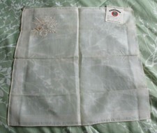 HANDKERCHIEF HANKIE EMBROIDERED MADEIRA COTTON PORTUGAL NEW OLD STOCK