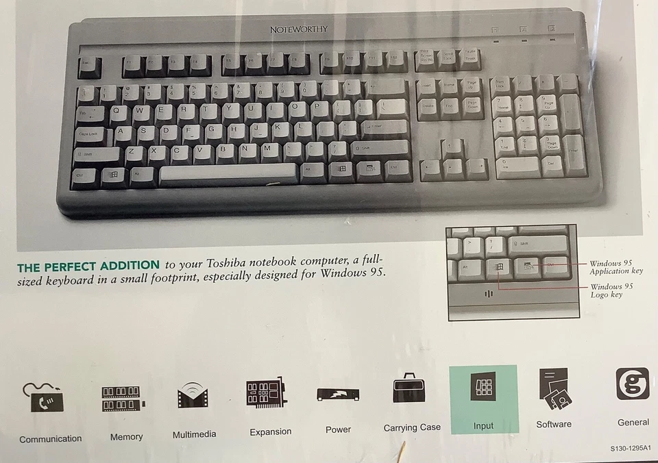 New Toshiba NoteWorthy 104-Key Enhanced PS/2 W95 Keyboard 6ft Cable, NWKBEXT101 - Image 2 of 4