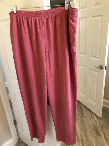 TAGS ATTACHED Susan Graver Toteables Pull-on Rose Pants with Pockets 2X