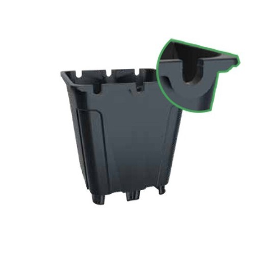 Greenvass - Vase Quadro 10L Mit Fuß Und Unterstützung Rohre 24,7x24,7x26h CM
