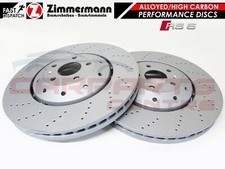 FOR AUDI RS6 C6 QUATTRO 08-10 FRONT AXLE ZIMMERMANN DRILLED BRAKE DISCS 390mm