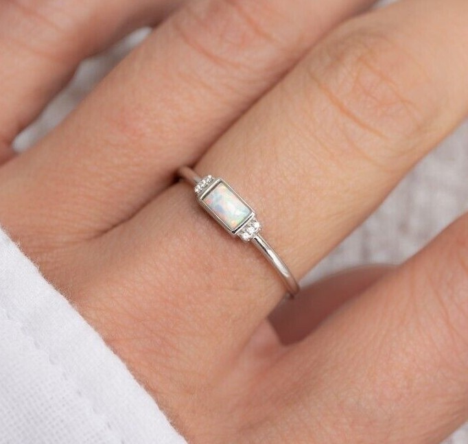 Ethiopian Opal Ring Gemstone Handmade 925 Sterling Silver Jewelry For Women