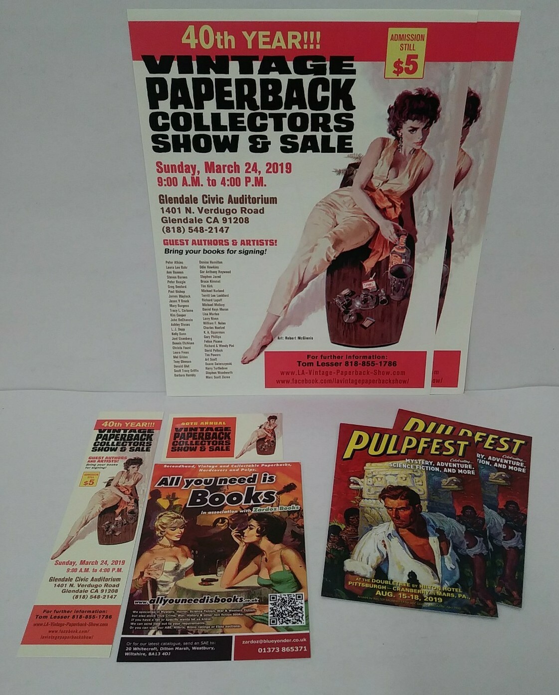 Vintage Paperback Collector Show Glendale California (2019) 7 Piece