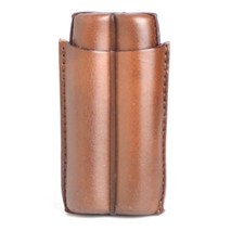 PORTASIGARI PORTA SIGARI 2 MEZZI TOSCANI LUBINSKI PELLE MARRONE SCANALATO