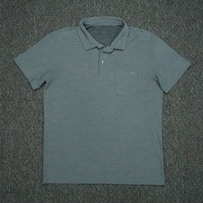 Vuori Shirt Mens Medium Blue Gray Ace Pique Polo Performance Short Sleeve