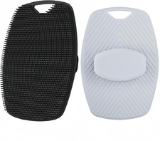 2 Pack Silicone Body Scrubber Shower Brush Exfoliating Bath Brush Set