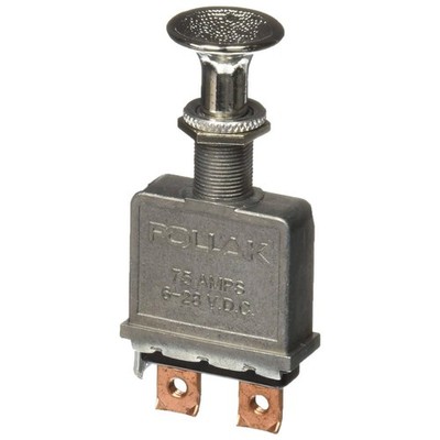 Pollak 75 Amp 6-28V DC Push Pull SPST Switch Die Cast Metal Body, 35-306P