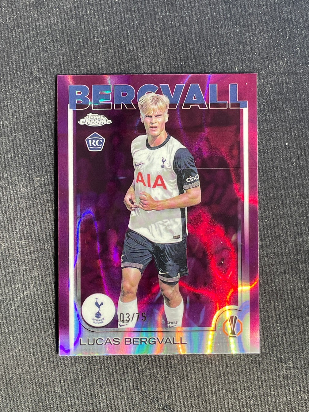 Lucas Bergvall 2024-25 Topps Chrome UCC Magenta Lava Refractor 03/75 RC #112