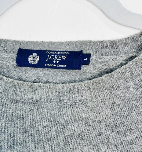 J Crew Mens 100% Lambswool Pullover Sweater Size L Fisherman Kurt Cobain Capsule - Picture 3 of 8