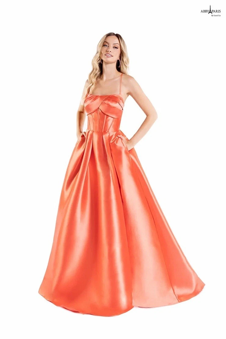 strapless open back dress Amarra 94014 neon pink prom dress at XO by Sophia's