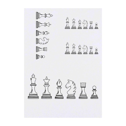 4 x "Schachfiguren" Temporäre Tattoos / Transfers (TO00042535)