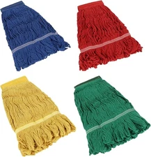 4 Pack Commercial String Mop Head, Replacement Heavy Duty Mop Head Refills, L...