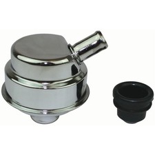 Moroso Crankcase Breather Cap 68781 Push-in Breather W Vent Tube Chrome Steel