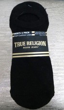 True Religion No-Show Socks 6-Pairs  Black, Gray, White Men's Sock 10-13 NWT
