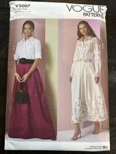 UNCUT Vogue V2007 Misses 2 Piece Dress Variations B5 (8-16) Sewing Pattern