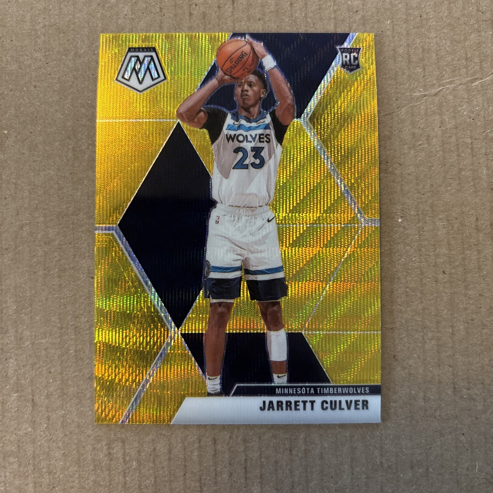 2019-20 Panini Mosaic - Rookies Jarrett Culver #201 Gold Wave Prizm (RC)