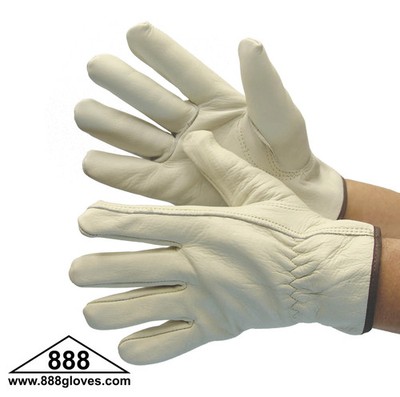 Beige Driver Gloves - Cowhide, Keystone Thumb - 32-1383AB - 1 Dozen Pairs