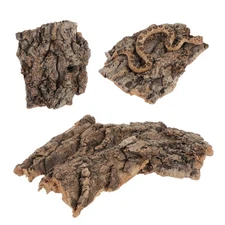 Reptile Bark Decoration 4 PCS Wooden Cork Lizard Tank Hideout Snake Spider