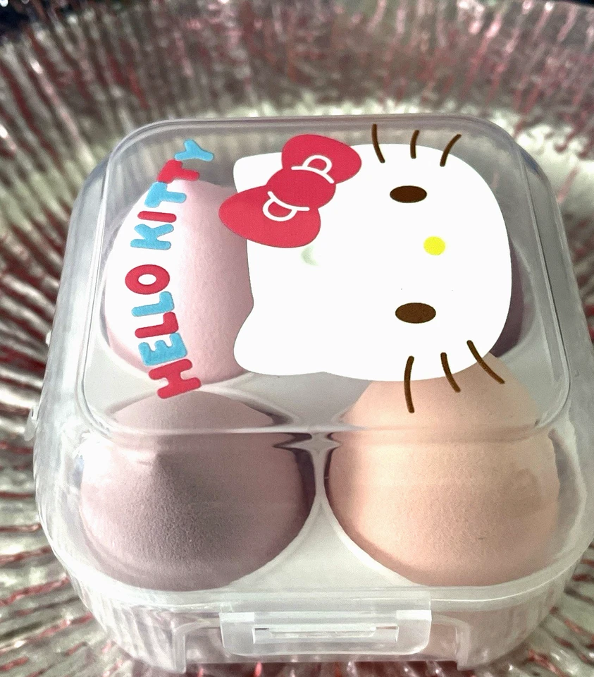 Caja de almacenamiento de huevos de maquillaje Sanrio Hello Kitty licuadoras húmedas y secas de huevos nueva en caja Foto 2 de 4