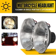 7" Flat Glass Halogen Headlamp H4 For Jaguar Mark II Mk2 1959-1967 RTC4615 UK