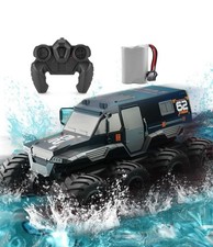 Amphibious RC Trucks,8WD Offroad Waterproof,1: 12 Large Remote Control Black