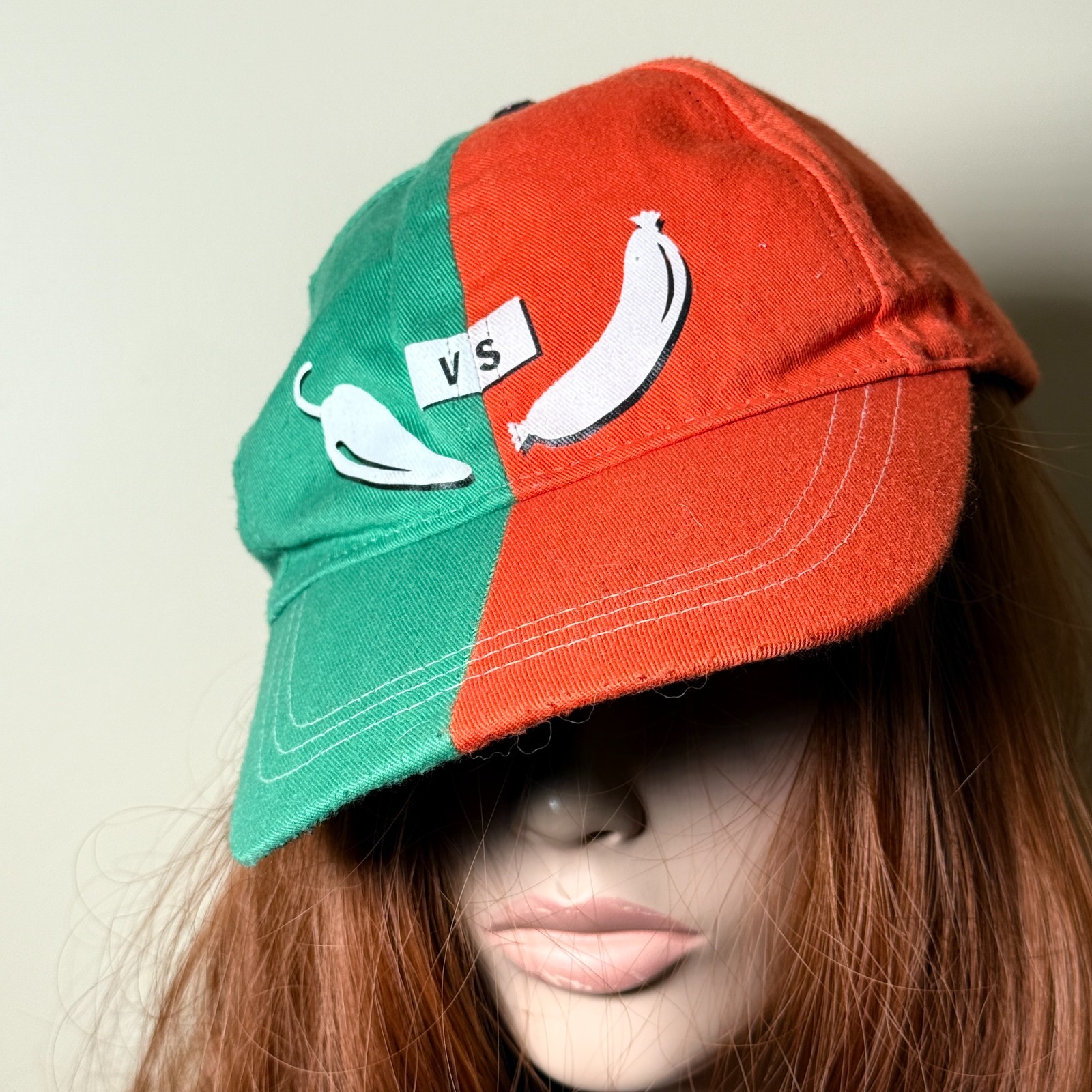 Vintage pizza showdown green red baseball cap hat aged image 3