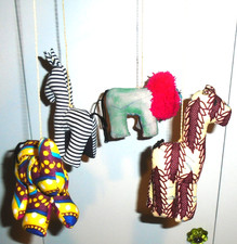 Handmade African Safari Animal Nursery Mobile, Elephant/Zebra/Lion/Giraffe