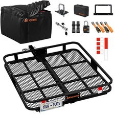 Mockins 40"x40"x6" Square Trailer Hitch Rack with 30 Cu.Ft. Square Cargo Bag
