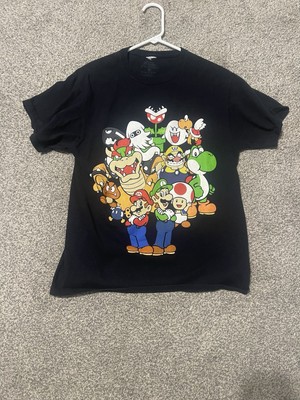 Mario Shirt L 00s Y2k Super Mario Bros Yoshi Bowser Luigi Toad Wario Koopa Tee